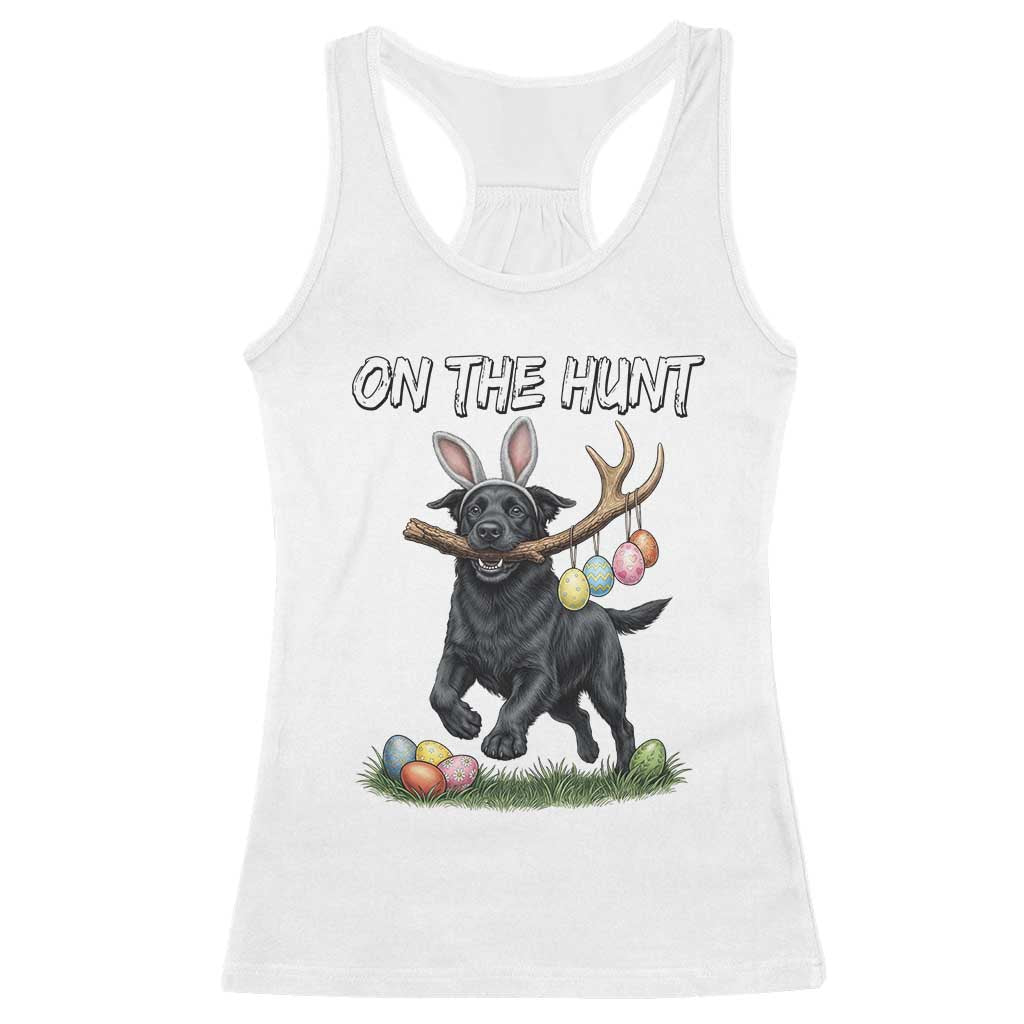 Funny Easter Hunting Dog Racerback Tank Top Labrador Bunny Ears On The Hunt