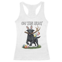 Funny Easter Hunting Dog Racerback Tank Top Labrador Bunny Ears On The Hunt
