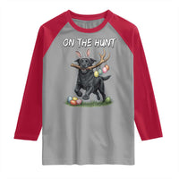 Funny Easter Hunting Dog Raglan Shirt Labrador Bunny Ears On The Hunt