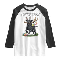 Funny Easter Hunting Dog Raglan Shirt Labrador Bunny Ears On The Hunt