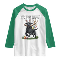 Funny Easter Hunting Dog Raglan Shirt Labrador Bunny Ears On The Hunt