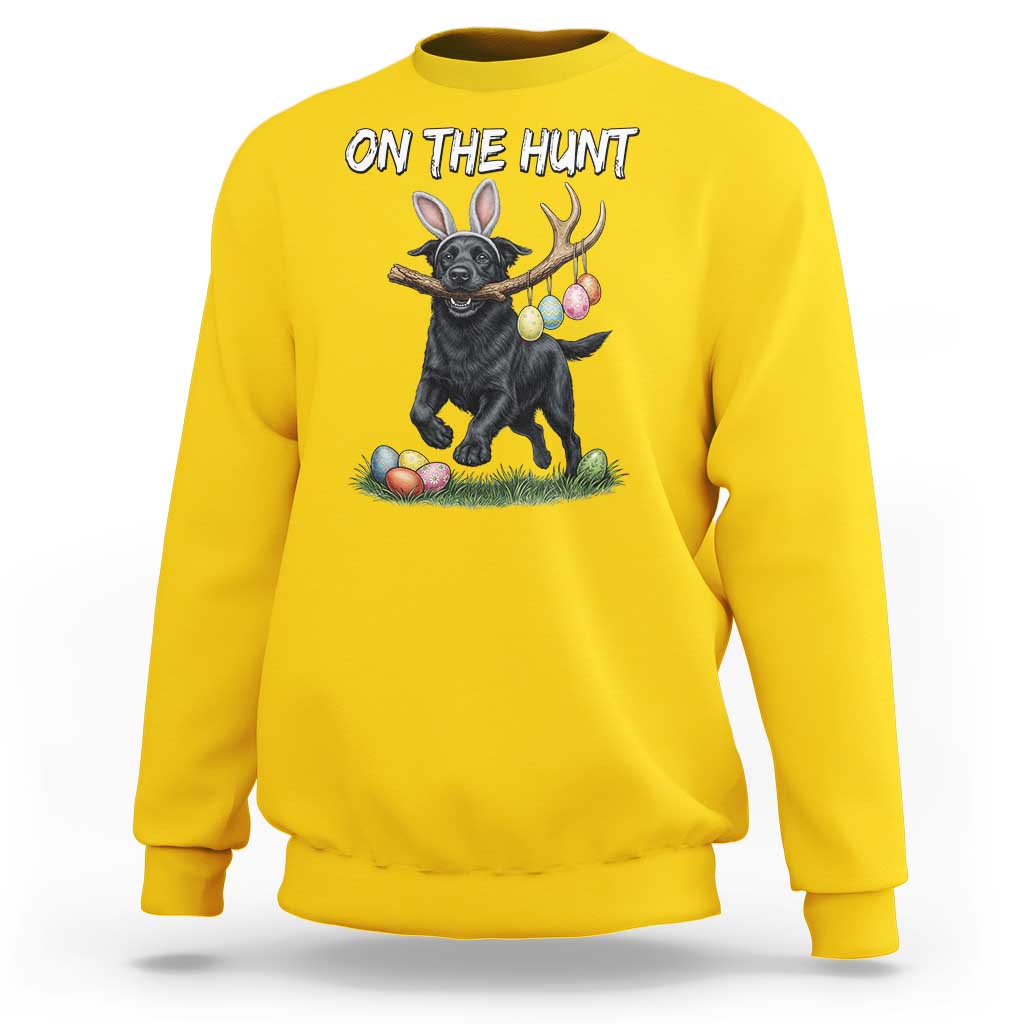Funny Easter Hunting Dog Sweatshirt Labrador Bunny Ears On The Hunt