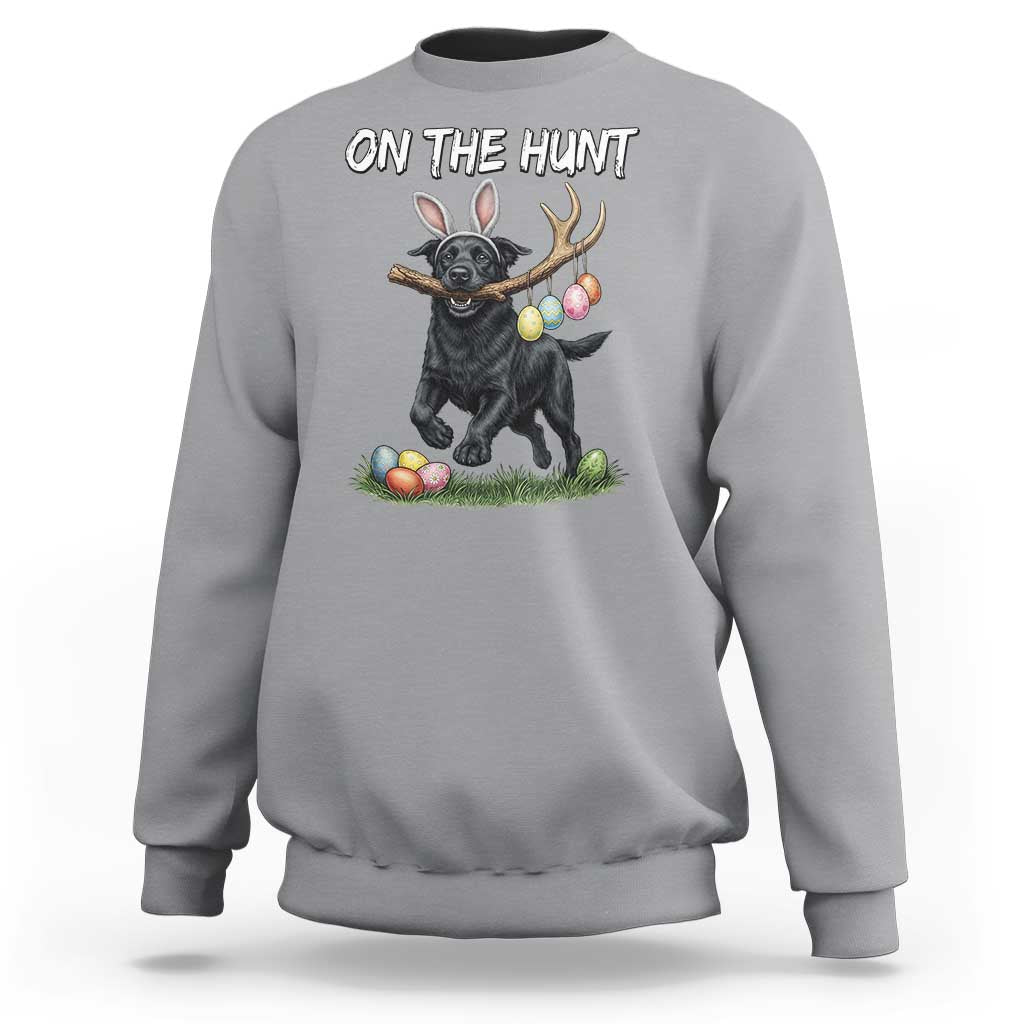 Funny Easter Hunting Dog Sweatshirt Labrador Bunny Ears On The Hunt