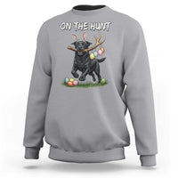 Funny Easter Hunting Dog Sweatshirt Labrador Bunny Ears On The Hunt