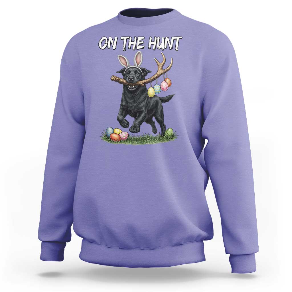 Funny Easter Hunting Dog Sweatshirt Labrador Bunny Ears On The Hunt
