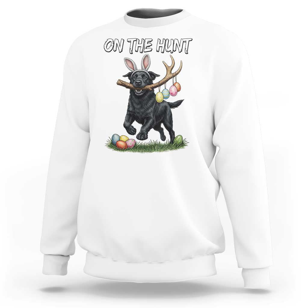Funny Easter Hunting Dog Sweatshirt Labrador Bunny Ears On The Hunt
