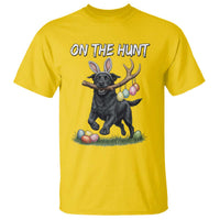 Funny Easter Hunting Dog T Shirt Labrador Bunny Ears On The Hunt