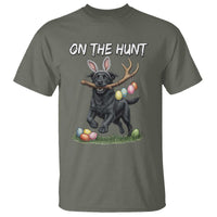 Funny Easter Hunting Dog T Shirt Labrador Bunny Ears On The Hunt