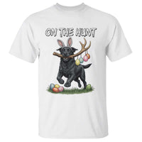 Funny Easter Hunting Dog T Shirt Labrador Bunny Ears On The Hunt