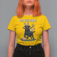 Funny Easter Hunting Dog T Shirt For Women Labrador Bunny Ears On The Hunt