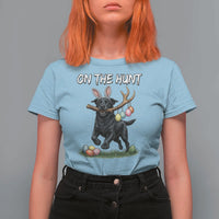Funny Easter Hunting Dog T Shirt For Women Labrador Bunny Ears On The Hunt