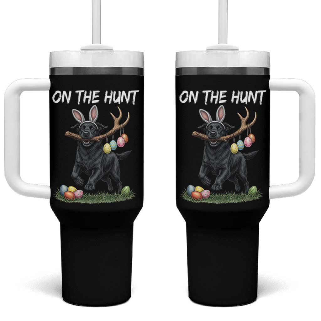Funny Easter Hunting Dog Tumbler With Handle Labrador Bunny Ears On The Hunt