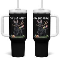Funny Easter Hunting Dog Tumbler With Handle Labrador Bunny Ears On The Hunt