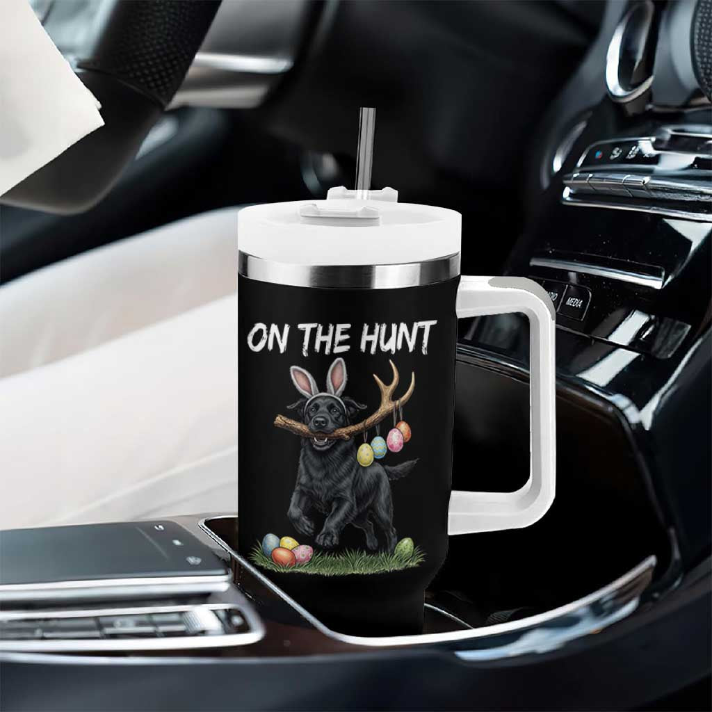 Funny Easter Hunting Dog Tumbler With Handle Labrador Bunny Ears On The Hunt