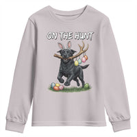 Funny Easter Hunting Dog Youth Sweatshirt Labrador Bunny Ears On The Hunt