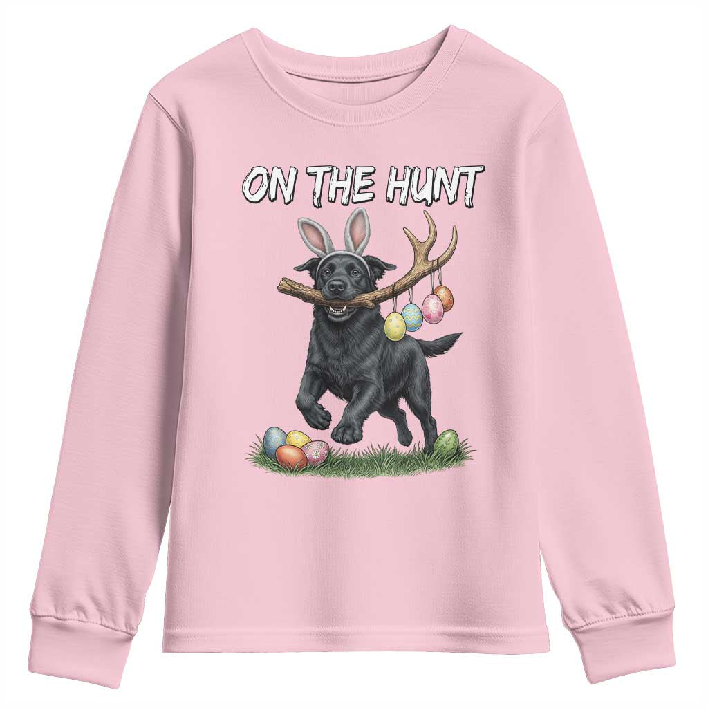 Funny Easter Hunting Dog Youth Sweatshirt Labrador Bunny Ears On The Hunt