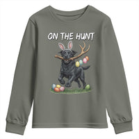 Funny Easter Hunting Dog Youth Sweatshirt Labrador Bunny Ears On The Hunt