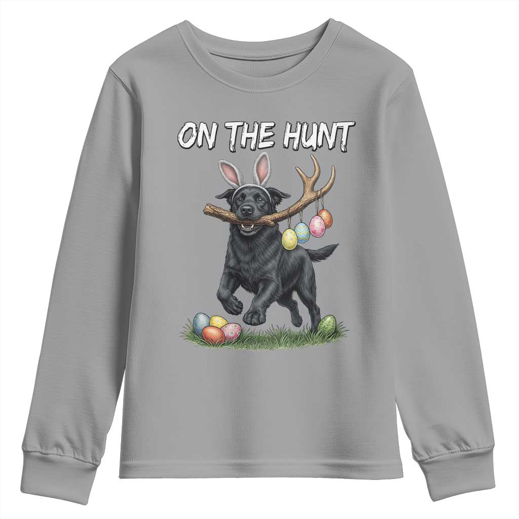 Funny Easter Hunting Dog Youth Sweatshirt Labrador Bunny Ears On The Hunt