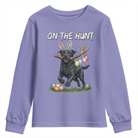 Funny Easter Hunting Dog Youth Sweatshirt Labrador Bunny Ears On The Hunt