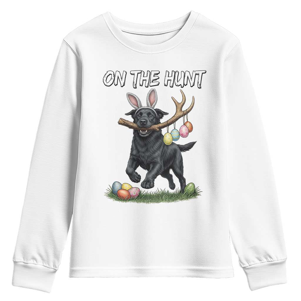 Funny Easter Hunting Dog Youth Sweatshirt Labrador Bunny Ears On The Hunt