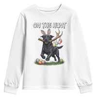 Funny Easter Hunting Dog Youth Sweatshirt Labrador Bunny Ears On The Hunt
