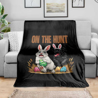Funny Easter Labrador Bunny Ears Throw Blanket On The Hunt