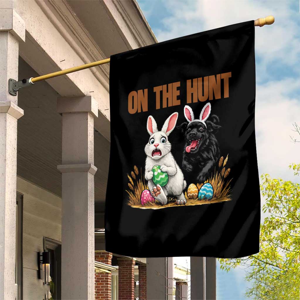 Funny Easter Labrador Bunny Ears Garden Flag On The Hunt