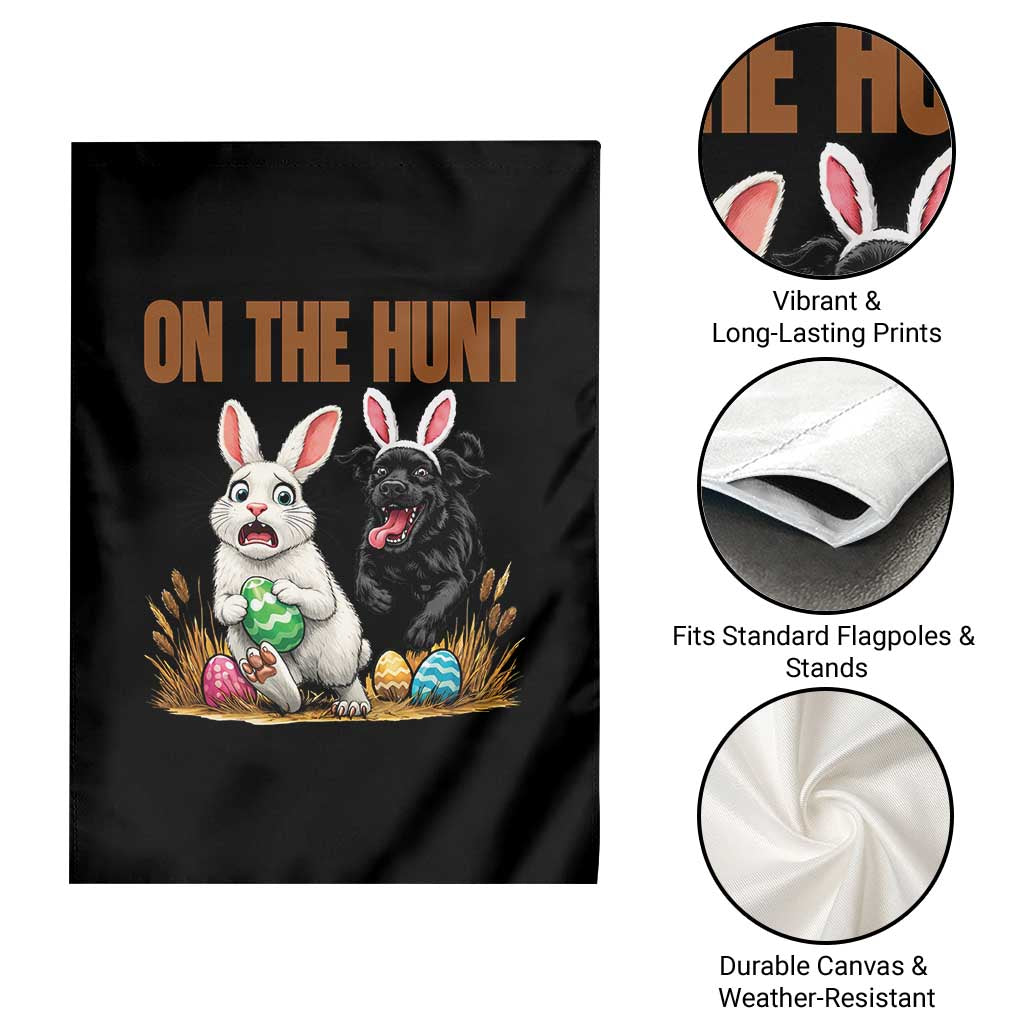 Funny Easter Labrador Bunny Ears Garden Flag On The Hunt