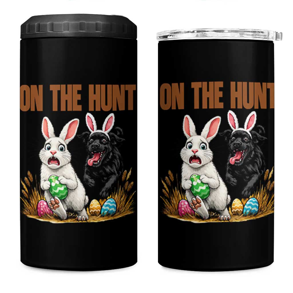 Funny Easter Labrador Bunny Ears 4 in 1 Can Cooler Tumbler On The Hunt