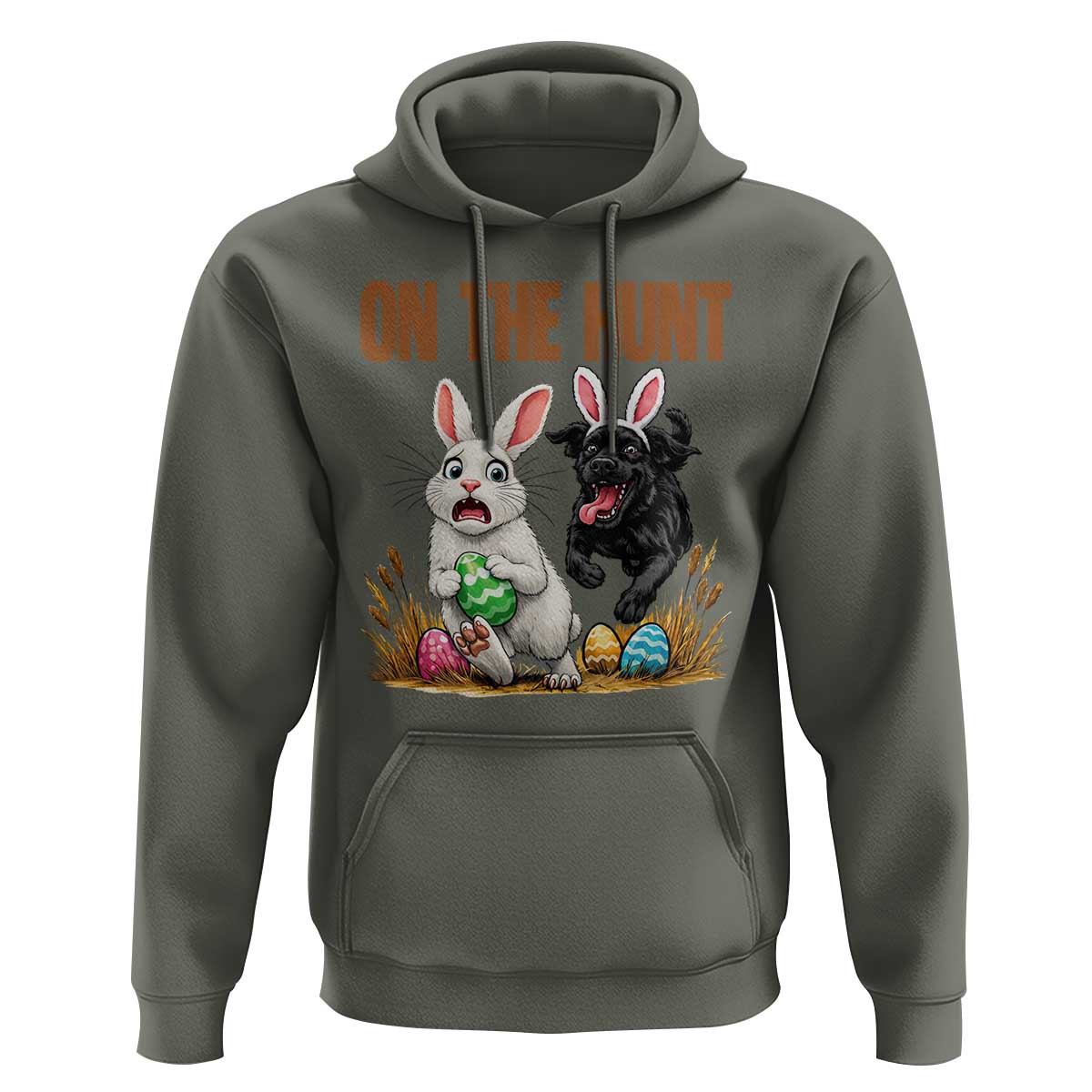 Funny Easter Labrador Bunny Ears Hoodie On The Hunt