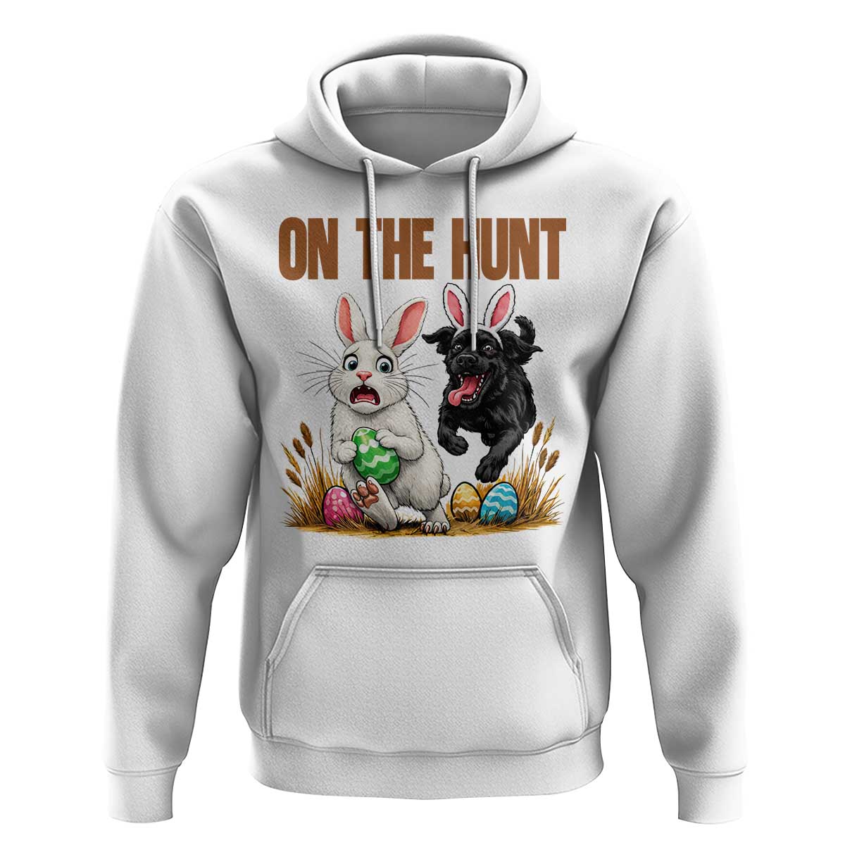 Funny Easter Labrador Bunny Ears Hoodie On The Hunt