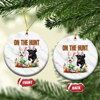 Funny Easter Labrador Bunny Ears Ceramic Ornament On The Hunt