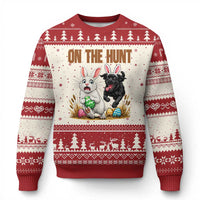 Funny Easter Labrador Bunny Ears Ugly Christmas Sweater On The Hunt