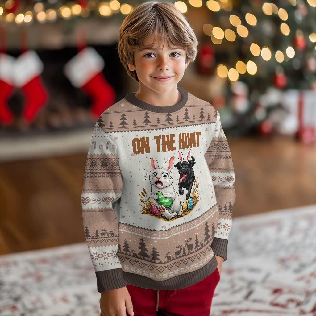 Funny Easter Labrador Bunny Ears Ugly Christmas Sweater On The Hunt