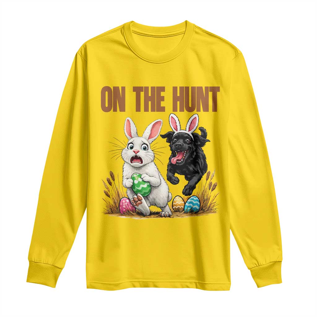 Funny Easter Labrador Bunny Ears Long Sleeve Shirt On The Hunt