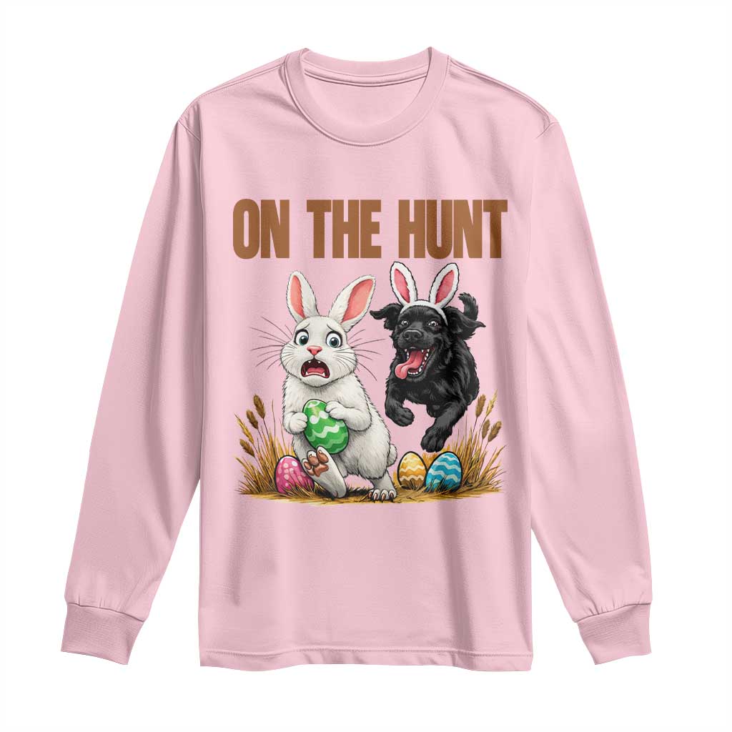 Funny Easter Labrador Bunny Ears Long Sleeve Shirt On The Hunt