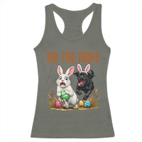 Funny Easter Labrador Bunny Ears Racerback Tank Top On The Hunt