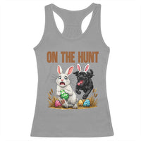 Funny Easter Labrador Bunny Ears Racerback Tank Top On The Hunt