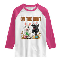 Funny Easter Labrador Bunny Ears Raglan Shirt On The Hunt
