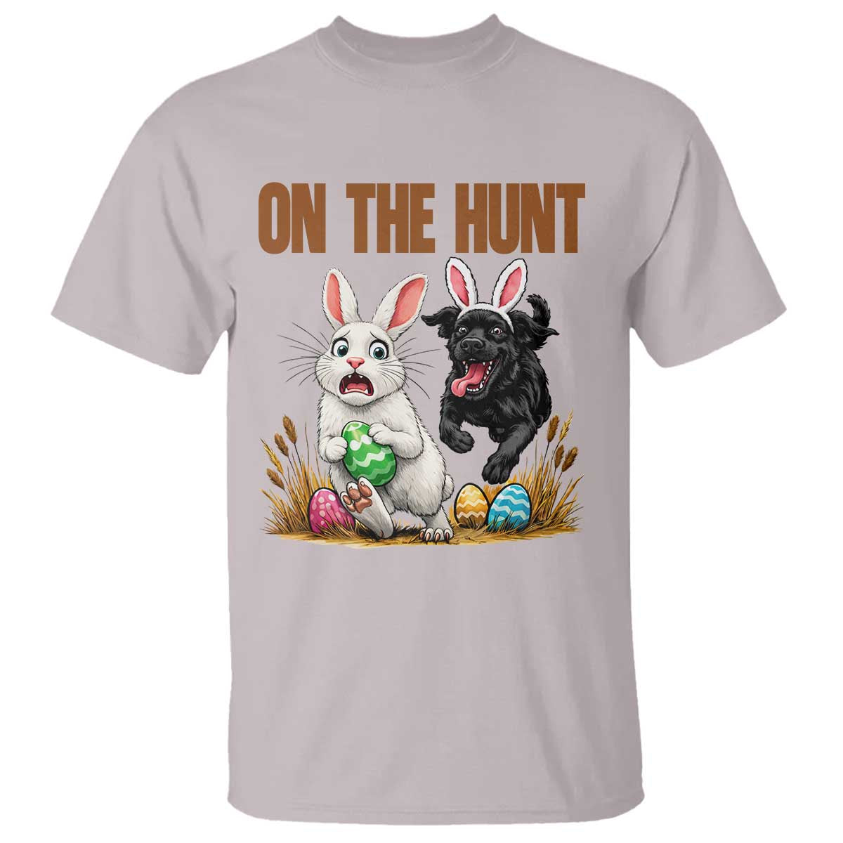 Funny Easter Labrador Bunny Ears T Shirt On The Hunt