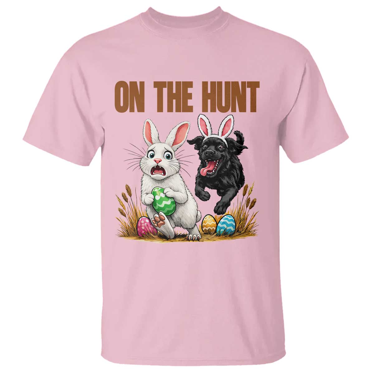 Funny Easter Labrador Bunny Ears T Shirt On The Hunt