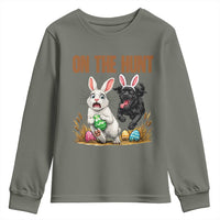 Funny Easter Labrador Bunny Ears Youth Sweatshirt On The Hunt
