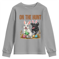 Funny Easter Labrador Bunny Ears Youth Sweatshirt On The Hunt