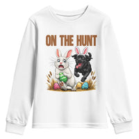 Funny Easter Labrador Bunny Ears Youth Sweatshirt On The Hunt