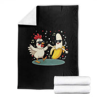 Funny Banana Chicken Dance Throw Blanket Chaos Dance Meme Graphic