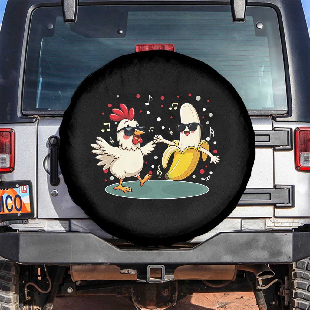 Funny Banana Chicken Dance Spare Tire Cover Chaos Dance Meme Graphic