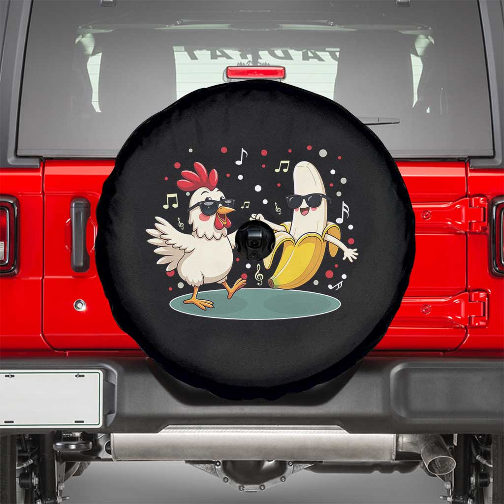 Funny Banana Chicken Dance Spare Tire Cover Chaos Dance Meme Graphic