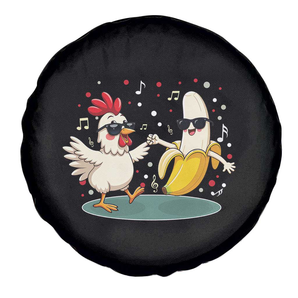 Funny Banana Chicken Dance Spare Tire Cover Chaos Dance Meme Graphic