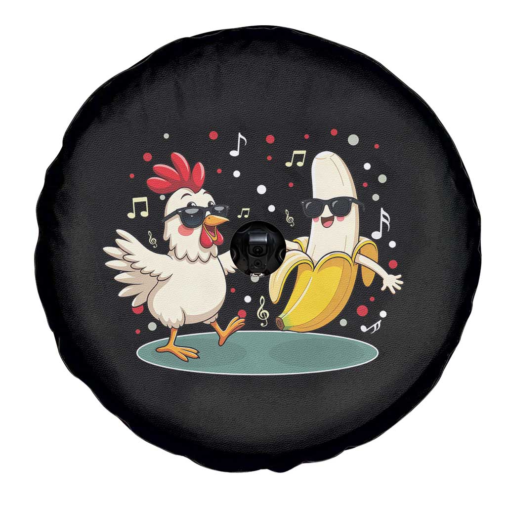 Funny Banana Chicken Dance Spare Tire Cover Chaos Dance Meme Graphic