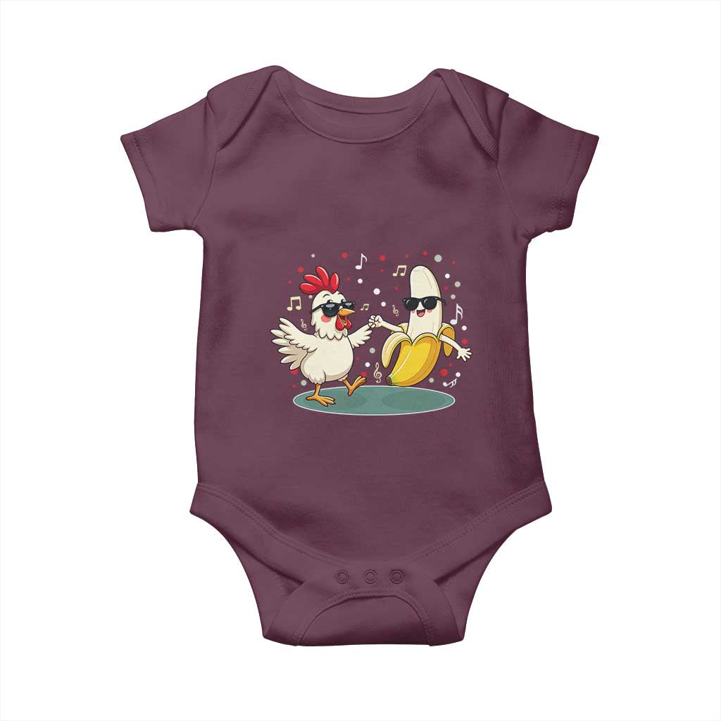 Funny Banana Chicken Dance Baby Onesie Chaos Dance Meme Graphic